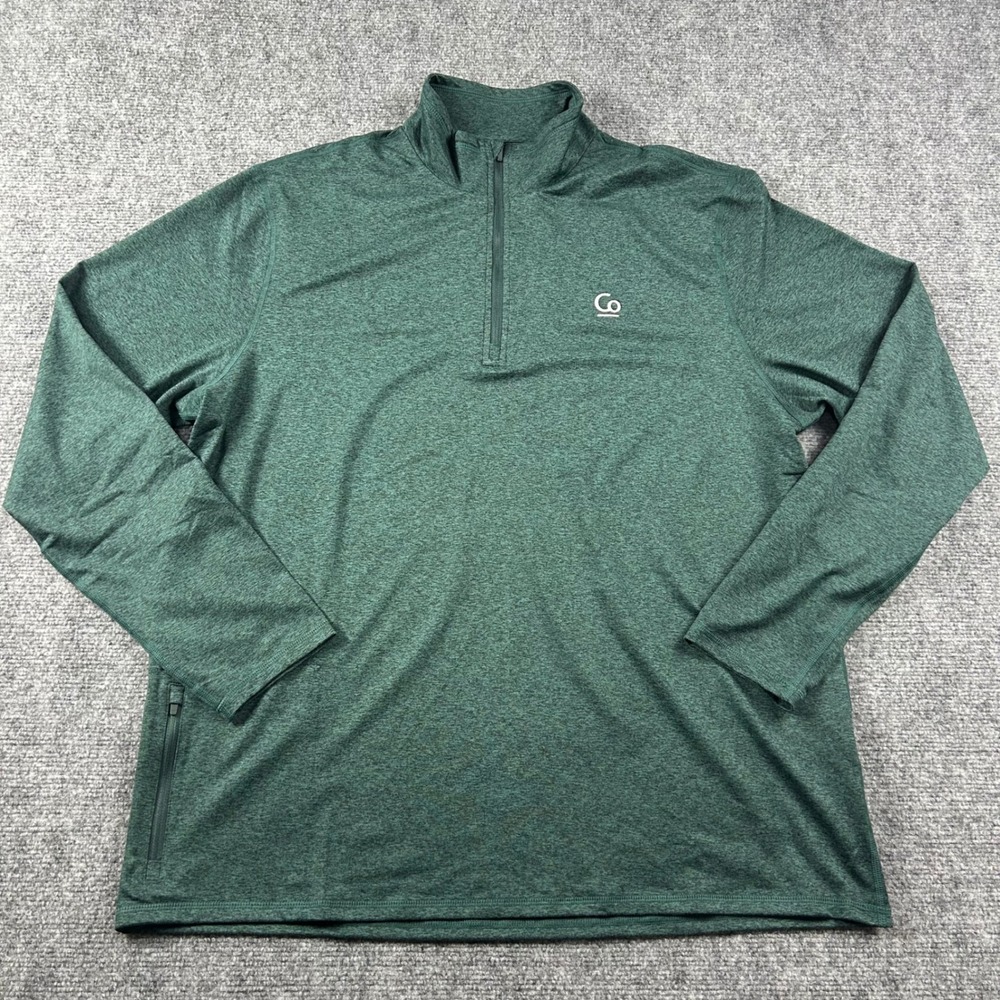 Quince Flowknit Performance Half-Zip Mens XL Heather Green Pullover Active Co